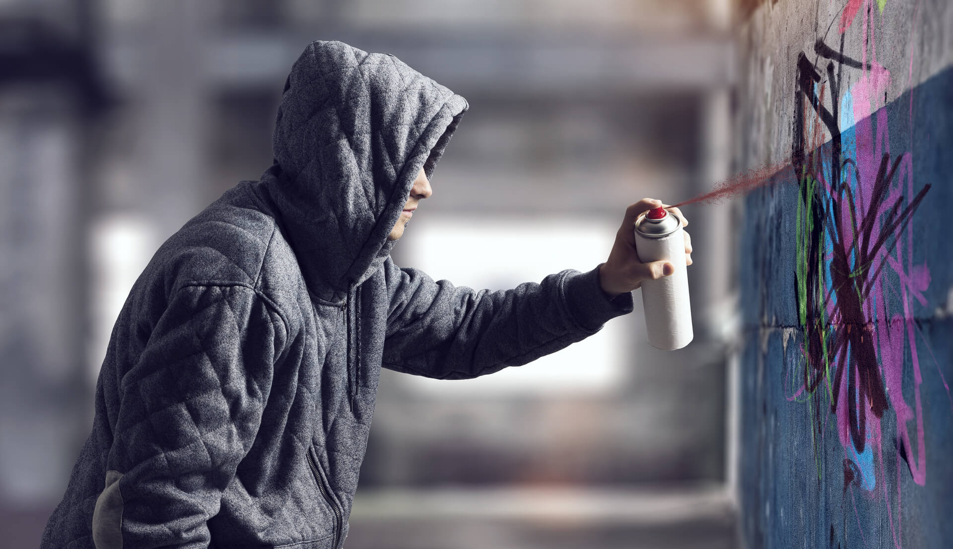 Tagger Spray Painting Vandalizing Arlington Texas