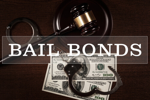 Bail Bonds, gavel and cash
